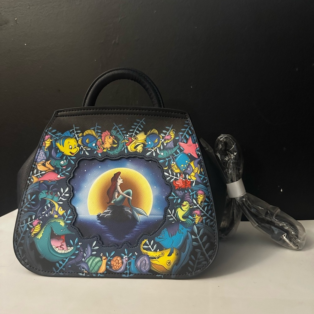 Disney The Little Mermaid Black and Blue Backpack